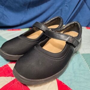 SureFit Mary Jane Shoes Womens Size 10 Black Comfort Hook Loop Strap Walking